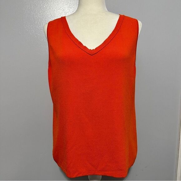 Chicos orange V-neck tank top size 3(L-16) - Picture 1 of 5